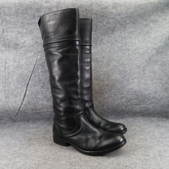 Frye Shoes - Frye Boots Women 6 Melissa Trapunto Riding Leather Pull On Classic Fashion Black